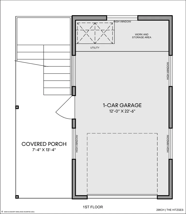The Hitzges floorplan, garage level